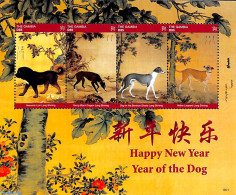 Gambia 2018 Year Of The Dog 4v M/s, Mint NH, Nature - Various - Dogs - New Year - Neujahr