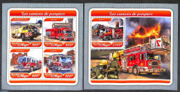 Niger 2017 Fire Engines 2 S/s, Mint NH, Fire Fighters & Prevention - Feuerwehr
