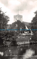 R113404 Church And River Wey. Old Woking. Valentine. RP - Welt
