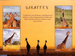 Tanzania 2017 Giraffes 4v M/s, Mint NH, Nature - Giraffe - Wild Mammals - Tanzanie (1964-...)
