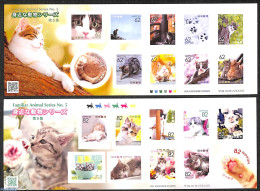 Japan 2018 Cats 20v (2 Foil Sheets), Mint NH, Nature - Cats - Ongebruikt