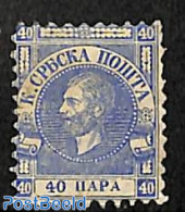 Serbia 1866 40Pa, Normal Paper, Stamp Out Of Set, Unused (hinged) - Serbien