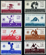 Thailand 1966 Asian Games 8v, Unused (hinged), Sport - Athletics - Basketball - Boxing - Cycling - Football - Sport (o.. - Athlétisme
