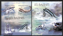 Burundi 2012 Whales  2 S/s, Imperforated, Mint NH, Sea Mammals - Altri & Non Classificati