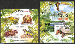 Burundi 2012 Endangered Reptiles  2 S/s, Imperforated, Mint NH, Reptiles - Snakes - Turtles - Other & Unclassified