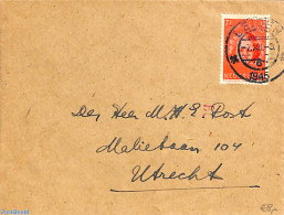 Netherlands 1945 NVPH No. 447 On Cover From Leiden To Utrecht, Postal History - Brieven En Documenten