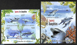 Burundi 2012 Save The Dolphins  2 S/s, Imperforated, Mint NH, Sea Mammals - Andere & Zonder Classificatie