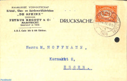 Netherlands 1924 Reply Card With NVPH No. 108 (hole In Card), Postal History - Briefe U. Dokumente