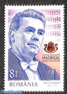 Romania 2018 Madrigal Choire 1v, Mint NH, Performance Art - Music - Staves - Unused Stamps