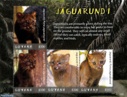 Guyana 2017 Jaguarundi 4v M/s, Mint NH, Nature - Animals (others & Mixed) - Cat Family - Cats - Wild Mammals - Guyane (1966-...)