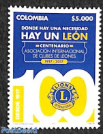 Colombia 2017 Lions Club Centenary 1v, Mint NH, Various - Lions Club - Rotary, Lions Club