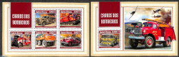 Guinea Bissau 2018 Fire Engines 2 S/s, Mint NH, Automobiles - Fire Fighters & Prevention - Auto's
