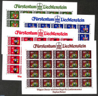 Liechtenstein 1982 Coat Of Arms, 4 M/ss, Mint NH, History - Coat Of Arms - Unused Stamps