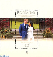 Gibraltar 2018 Prince Harry And Meghan Markle S/s, Mint NH, History - Kings & Queens (Royalty) - Familles Royales