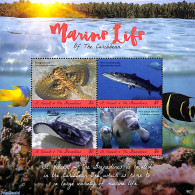 Saint Vincent 2018 Marine Life 4v M/s, Mint NH, Nature - Fish - Sea Mammals - Vissen