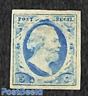 Netherlands 1852 5c Blue, Plate VI, Position 67, Original Gum, Hinged, Unused (hinged) - Nuovi
