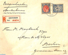 Netherlands 1923 Registered Letter From Amsterdam To Berlin, Postal History - Brieven En Documenten