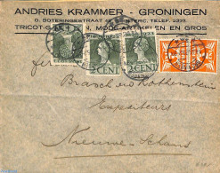 Netherlands 1925 Letter With 5x2c, Fashion Store Advertising, Postal History, Art - Fashion - Briefe U. Dokumente