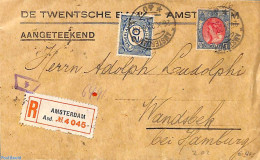 Netherlands 1922 Registered Censored Letter From Amsterdam To Hamburg, Postal History - Cartas & Documentos