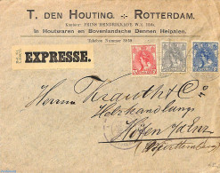 Netherlands 1916 Express Mail Letter, Tricolore (Freigegeben), Postal History, History - World War I - Brieven En Documenten