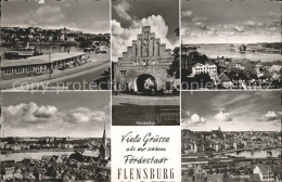 72178612 Flensburg Foerdebruecke Nordertor Hafenausfahrt Panorama Flensburg - Flensburg