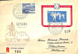 Switzerland 1951 Lunaba, Cover With S/s, Postal History - Lettres & Documents