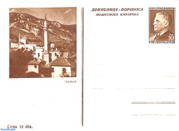 Yugoslavia 1953 Illustrated Postcard 10D, Travnik, Unused Postal Stationary - Covers & Documents