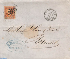Netherlands 1872 Letter From Rotterdam To Utrecht, Postal History - Lettres & Documents