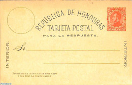 Honduras 1882 Reply Paid Postcard 2/2c, Unused Postal Stationary - Honduras