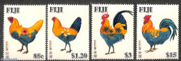 Fiji 2017 Year Of The Rooster 4v, Mint NH, Nature - Various - Birds - Poultry - New Year - Nouvel An