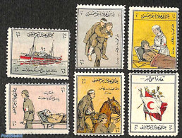 Türkiye 1911 Welfare Stamps, War Victims 6v, Unused (hinged), History - Nature - Transport - Militarism - Horses - Sh.. - Andere & Zonder Classificatie