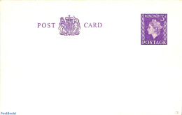 Great Britain 1957 Postcard 3d (11mm Between Edge And Stamp), Unused Postal Stationary - Covers & Documents