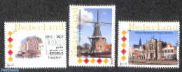 Netherlands, Personal Stamps 2011 100 Years 'Op Hoop Van Zegels' 3v, Mint NH, Philately - Mills (Wind & Water) - Bridg.. - Mühlen