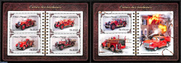 Sao Tome/Principe 2018 Fire Engines 2 S/s, Mint NH, Transport - Automobiles - Fire Fighters & Prevention - Voitures