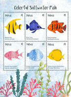 Nevis 2018 Colorful Saltwater Fish 6v M/s, Mint NH, Nature - Fish - Vissen