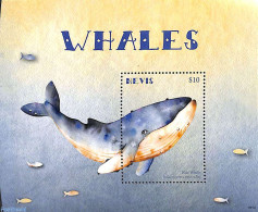 Nevis 2018 Whales S/s, Mint NH, Nature - Sea Mammals - St.Kitts Und Nevis ( 1983-...)