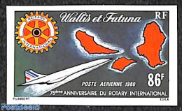 Wallis & Futuna 1980 75 Year Rotary 1v, Imperforated, Mint NH, Transport - Various - Concorde - Aircraft & Aviation - .. - Concorde