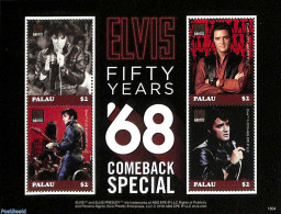 Palau 2018 Elvis Presly 4v M/s, Mint NH, Performance Art - Elvis Presley - Music - Popular Music - Elvis Presley