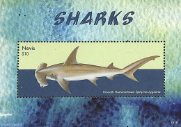 Nevis 2018 Sharks S/s, Mint NH, Nature - Fish - Sharks - Fishes