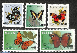 Malawi 2018 Butterflies, Overprints 5v, Mint NH, Nature - Butterflies - Malawi (1964-...)