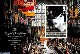 South Georgia / Falklands Dep. 2018 Prince Harry And Meghan Markle Wedding S/s, Mint NH, History - Kings & Queens (Roy.. - Königshäuser, Adel