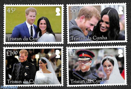 Tristan Da Cunha 2018 Prince Harry And Meghan Markle Wedding 4v, Mint NH, History - Kings & Queens (Royalty) - Familias Reales