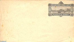 Hawaii 1884 Envelope 10c Black, 151x86mm, Unused Postal Stationary, Ships And Boats - Barcos