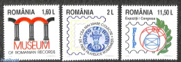 Romania 2018 Museum, Expositions 3v, Mint NH, Philately - Stamps On Stamps - Art - Museums - Unused Stamps