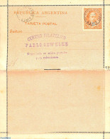 Argentina 1888 Reply Paid Card Letter 1.5c, Used Postal Stationary - Cartas & Documentos