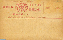 Bermuda 1880 Postcard Without Stamps, Unused Postal Stationary - Bermudes