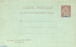 New Caledonia 1901 Reply Paid Postcard 10/10c, Unused Postal Stationary - Cartas & Documentos