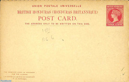 Belize/British Honduras 1891 Reply Paid Postcard 3/3c, Unused Postal Stationary - Brits-Honduras (...-1970)