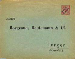 Morocco 1899 German Post, Private Envelope 10c On 10pf, Unused Postal Stationary - Autres & Non Classés