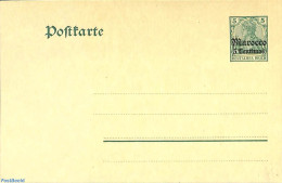 Morocco 1909 German Post, Postcard 5c, Unused Postal Stationary - Autres & Non Classés